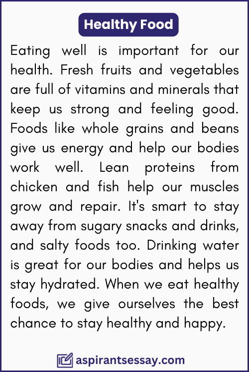 Healthy Food Paragraph