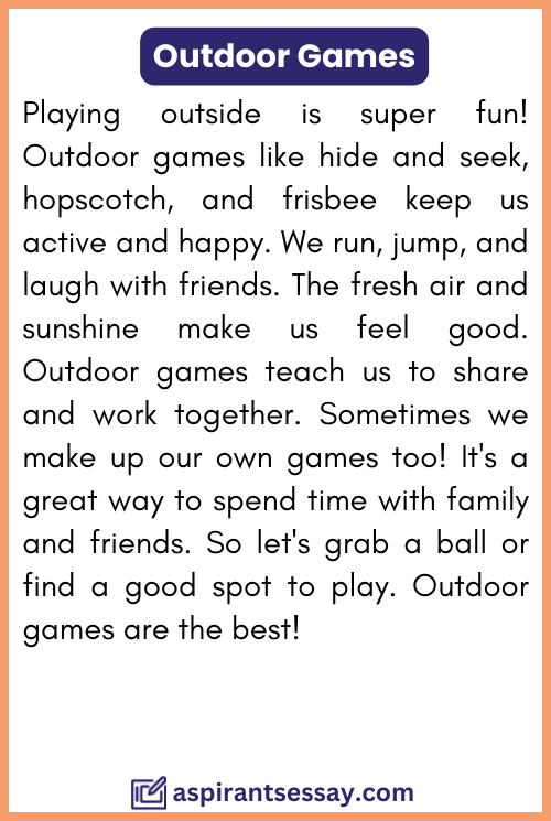 Paragraph on Outdoor Games in English (100, 150, 200, 250 Words)