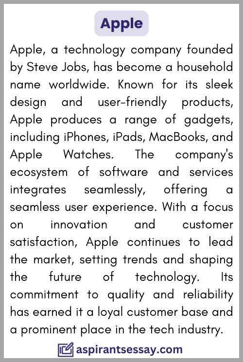 Paragraph on Apple
