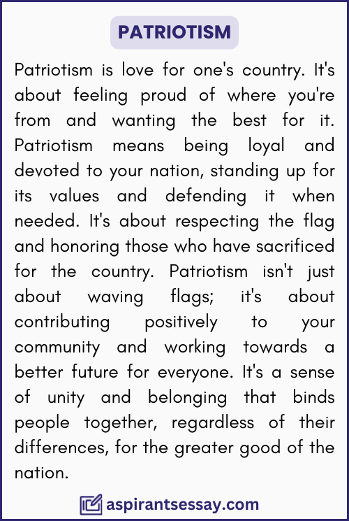 Paragraph on Patriotism