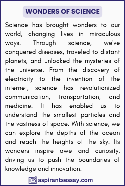 Paragraph on Wonders of Science