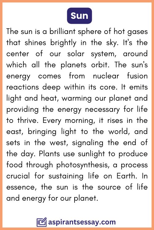 Sun Paragraph
