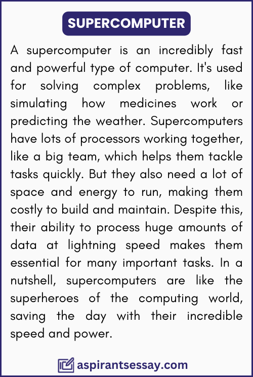 Supercomputer Paragraph