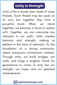 Paragraph on Unity Is Strength in English (100, 150, 200, 250 Words)