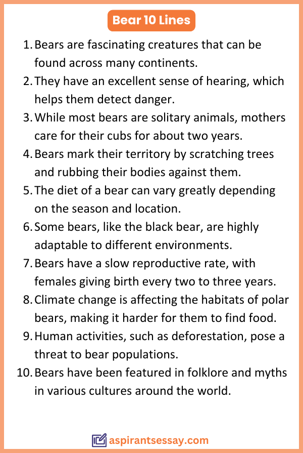 10 Lines About Bear